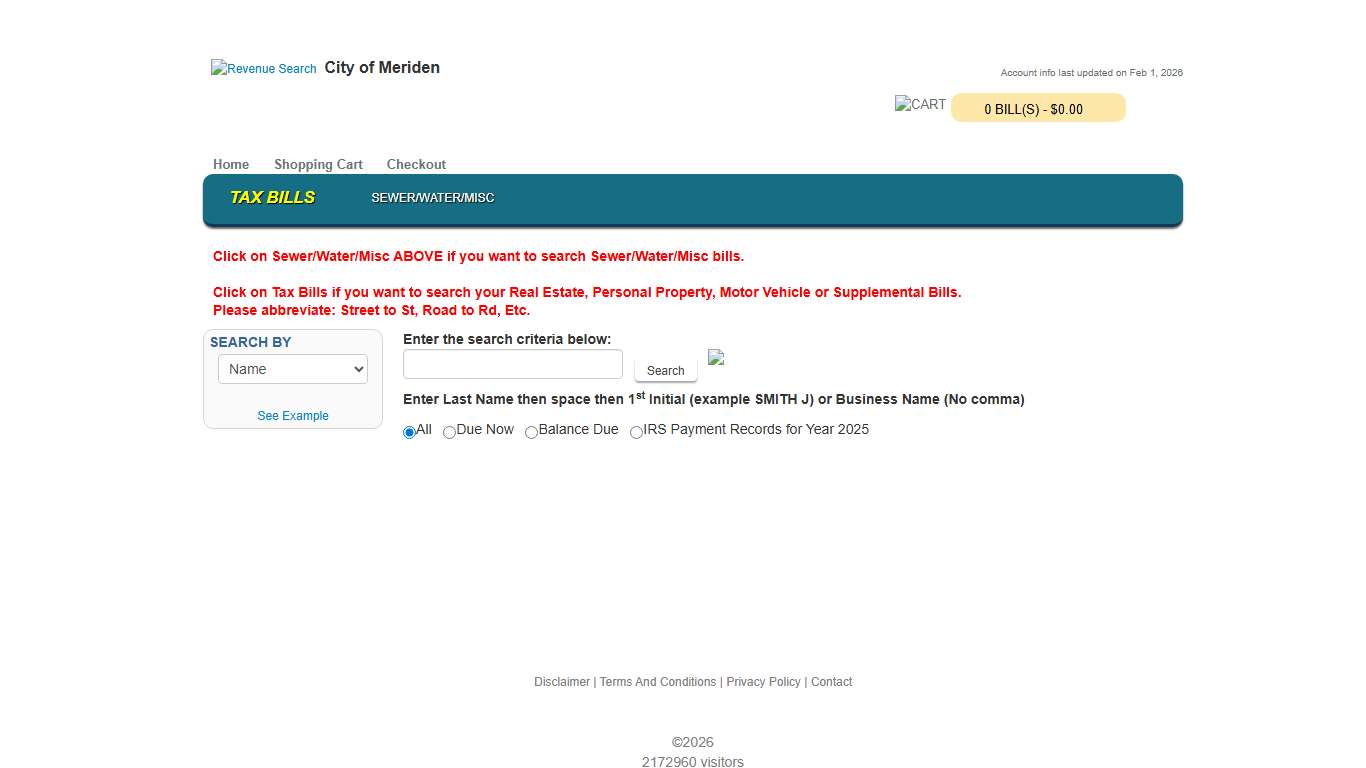 City of Meriden - Tax Bills Search & Pay